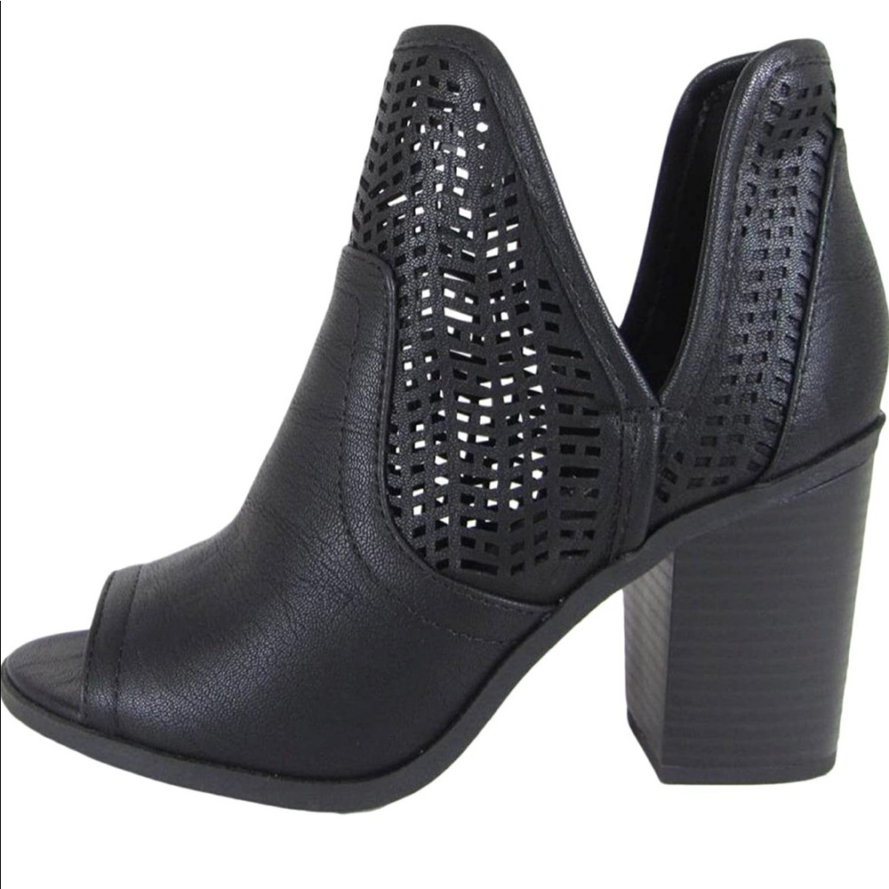 Black Open Toe Booties